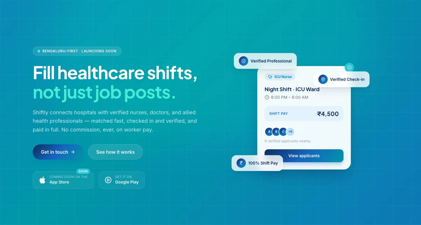 Shiftly healthcare shift marketplace website